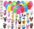 ThinkMax 24pcs Easter Eggs Filled with Finger Puppets for Easter Basket Stuffers, Easter Eggs Hunt, 