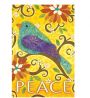 Toland Home Garden Bird of Peace 12.5 x 18 Inch Decorative Colorful Cut Out Yellow Flower Garden Fla