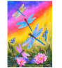 Toland Home Garden Dusk Dragonflies 12.5 x 18 Inch Decorative Colorful Spring Summer Dragonfly Flowe
