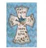 Toland Home Garden Hope and Love 12.5 x 18 Inch Decorative Blue Bird Religious Cross Easter Faith Ga