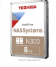 Toshiba N300 8TB NAS 3.5-Inch Internal Hard Drive - CMR SATA 6 GB/s 7200 RPM 256 MB Cache - HDWG180X
