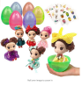 UNGLINGA Jumbo Easter Eggs Basket Stuffers with Fashion Beauty Doll Baby Girls Decorations and Stick