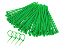 Unves Nylon Green Zip Ties, 100 Pieces 12 Inch Self Locking Garden Cable Ties, Reusable and Flexible