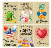 WATINC 6Pcs Watercolor Seasonal Garden Flags for Holiday Decorations Valentine's Day St. Patrick's E