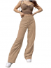 Women High Waist Corduroy Solid/Patchwork Pants Vintage Y2K Straight Leg Baggy Trousers Casual Hipst