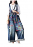 YESNO P60 Women Jeans Cropped Pants Overalls Jumpsuits Hand Painted Poled Distressed Casual Loose Fi