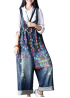 YESNO P60 Women Jeans Cropped Pants Overalls Jumpsuits Hand Painted Poled Distressed Casual Loose Fi