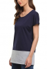 YYA Women's Short Sleeve Casual Shirts Color Block Round Neck Blouse Loose Tunic Tops