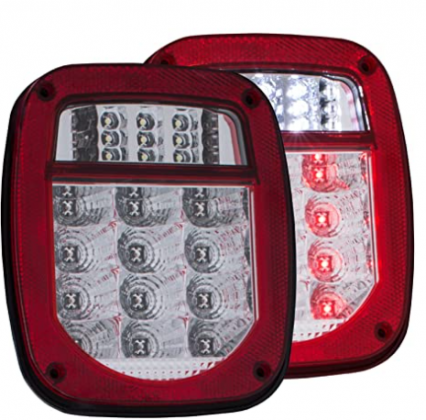Anzo USA 861082 Tail Light Assembly LED Red/Clear Lens Chrome Housing Pair Tail Light Assembly