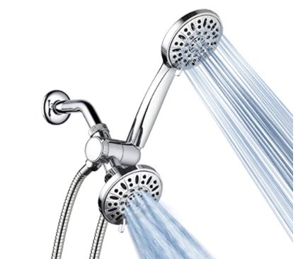 AquaDance Total Chrome Premium High Pressure 48-setting 3-Way Combo for The Best of Both Worlds – Enjoy Luxurious 6-setting Rain Shower Head and 6-Set