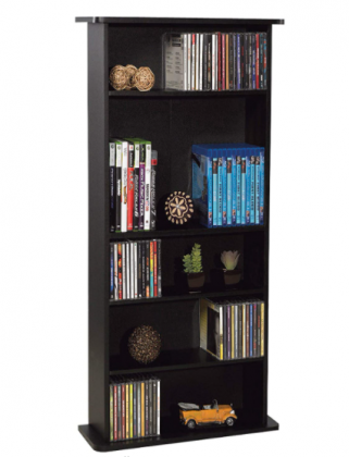 Atlantic Drawbridge Media Storage Cabinet - Store & Organize A Mix of Media 240Cds, 108DVDs Or 132 Blue-Ray/Video Games, Adjustable Shelves, PN3793572