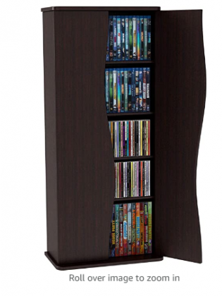Atlantic Venus Media Storage Cabinet - Stylish Multimedia Storage Cabinet Holds 198 CDs, 88 DVDs or 108 Blu-Rays, 4 Adjustable and 2 Fixed Shelves PN8