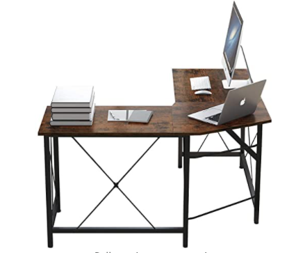 AZ L1 Life Concept L-Shaped Desks for Home Office - Corner Computer Desk Writing Table Workstation - Sturdy Gaming Desk PC Laptop Rustic Brown