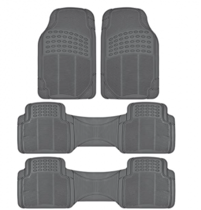 BDK 783-3Row ProLiner Original Heavy Duty 4pc Front & Rear Rubber Floor Mats for Car SUV Van (for 3 Row Vehicles) - All Weather Protection Universal F