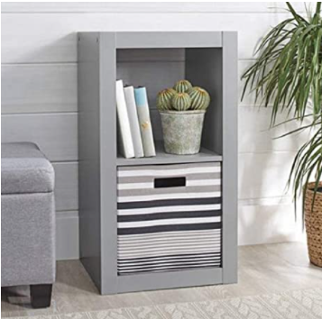 Better Homes and Gardens.. Bookshelf Square Storage Cabinet 4-Cube Organizer (Weathered) (White, 4-Cube) (Gray, 2-Cube)