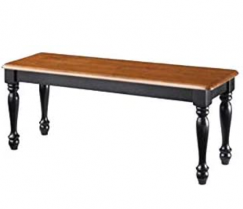 Better Homes & Gardens Better Homes and Gardens Autumn Lane Farmhouse Bench, Black and Oak - Very Easy to Assemble