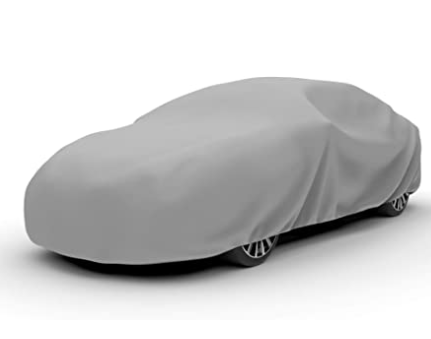 Budge Duro 3 Layer Car Cover, Water Resistant, Scratchproof, Dustproof Cover, Fits Cars up to 22', Gray