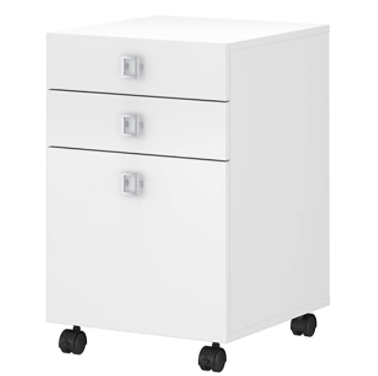 Bush Business Furniture Office by kathy ireland Echo 3 Drawer Mobile File Cabinet, Pure White