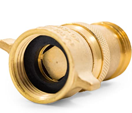 Camco (40055) RV Brass Inline Water Pressure Regulator- Helps Protect RV Plumbing and Hoses from High-Pressure City Water, Lead Free