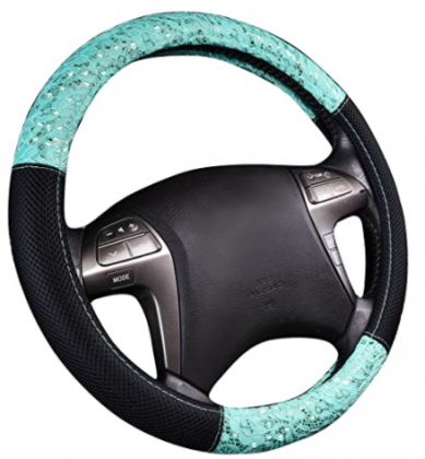 CAR PASS Delray Lace and Spacer Mesh Steering wheel covers universal for vehicles,Suv (Mint)