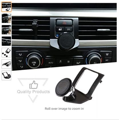 CHEYA Aluminum Alloy Car Center Console Air Vent Mobile Phone Holder for BMW 3 Series E90 E92 2005-2012 Car Accessories (Black)