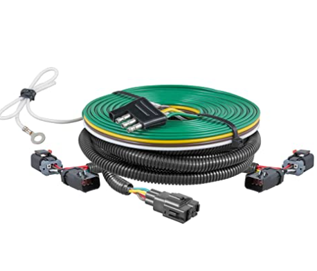 CURT 58917 Custom Towed-Vehicle RV Wiring Harness for Dinghy Towing, Select Jeep Liberty
