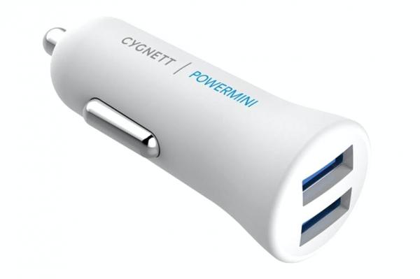 Cygnett PowerMini 2.4A Dual USB Car Charger | White