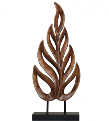 Decozen Artistic Handmade Wooden Leaf Sculpture A Symbol of Peace and Harmony for Room Decoration Handcrafted Art Sculpture for Living Room Hallway Gu