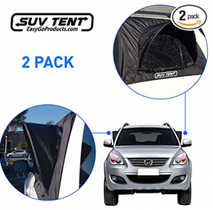 EasyGoProducts SUV Tentâ€“SUV Car Camping Tent â€“ Tent â€“ Works as Vent, Bug Guard and Sun Screen Canopy - Great Car Camping Accessory (2 Packs) (EG