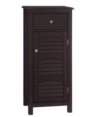 Elegant Home Fashions Danbury Freestanding Cabinet with 1 Door and 1 Draw-Espresso, Standard