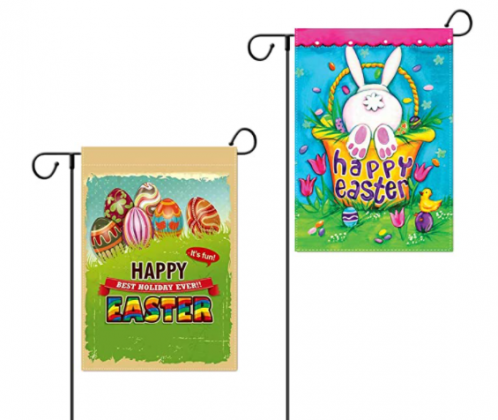 Esther Beauty Happy Easter Garden Logo Bunny Egg Decoration, Double-Sided Garden Flag 12.5 x 18.5 inches (2 Styles)