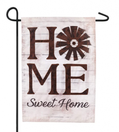 Evergreen Flag Windmill Home Sweet Home Linen Garden Flag - 12.5 x 18 Inches Outdoor Decor for Homes and Gardens