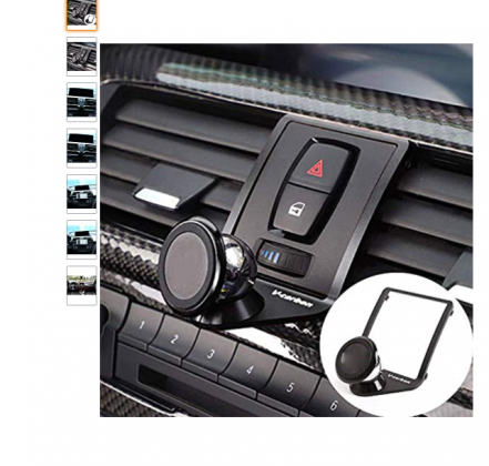 For BMW 3 Series 4 Series M4 F80 F82 F35 F36 F34 F33 F32 F31 F30 F22 F23 2013-2019 Car Accessories Alumium Alloy Mobile Phone Holder Trim (Black)