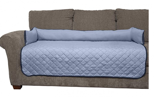 Furhaven Pet Furniture Cover - Sofa Buddy Two-Tone Reversible Water-Resistant Living Room Furniture Cover Protector Pet Bed for Dogs and Cats, Navy an