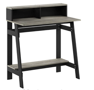 Furinno Simplistic A Frame Computer Desk, Black/French Oak Grey