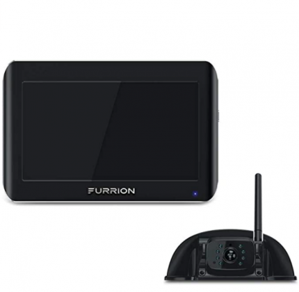 Furrion Vision S 7 Inch Wireless RV Backup System with 1 Rear Sharkfin Camera, Infrared Night Vision and Wide Viewing Angle - FOS07TASF , Black