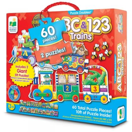 Giant ABC and 123 Train Floor Jigsaw Puzzle Pack, 2 x 30 Piece Puzzles