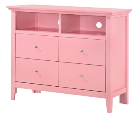 Glory Furniture Hammond , Pink Media Chest, 36