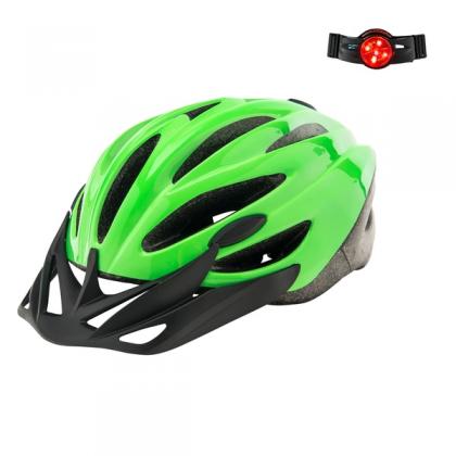 Green Helmet (Size 56-59cm) With Light