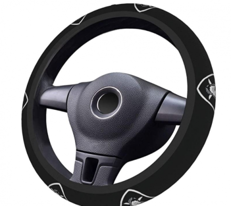 Hannab Oakland Raider Steering Wheel Cover Suitable for Most Vehicles, from Cars to Suvs and Atvs to Trucks Unisex