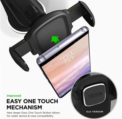 iOttie Easy One Touch 5 Dashboard & Windshield Car Mount Phone Holder Desk Stand for iPhone, Samsung, Moto, Huawei, Nokia, LG, Smartphones