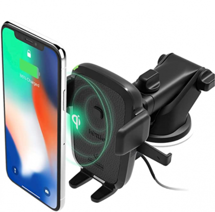 iOttie Easy One Touch Wireless Qi Fast Charge Car Mount Kit, Fast Charge: Samsung Galaxy S10 S9 Plus S8 S7 Edge Note 8 5, Standard Charge: IPhone X 8
