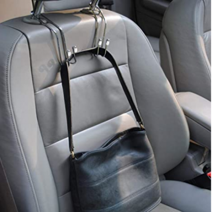 July miracle Car Hook, 2Pcs Stainless Steel Backseat Headrest Storage Rack for Grocery Bag Purse Tote