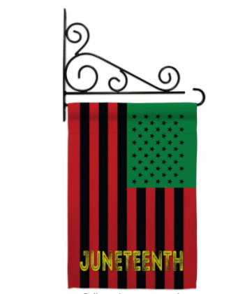 Juneteenth American Garden Flag - Set Wall Holder Patriotic Historic July Memorial Veteran Independence United State - House Decoration Banner Small Y