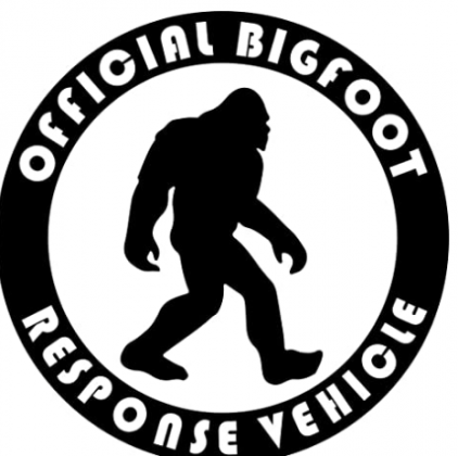 KCD Bigfoot Response Vehicle Vinyl Decal Sticker|Cars Trucks Vans Walls Laptops Cups|Black|5.5 inches|KCD906