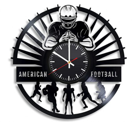 Luchko Decor Complicatible with Football Gifts for Men Vinyl Clock - NFL Home Decor Football Player Gift College Football Signs Gifts for Boyfriend Cu