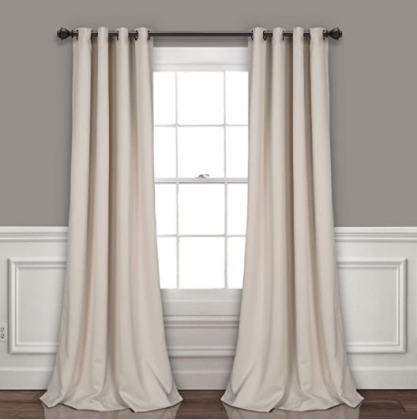 Lush Decor Wheat Curtains-Grommet Panel with Insulated Blackout Lining, Room Darkening Window Set (Pair) 108” x 52 L