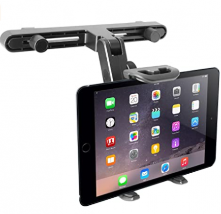 Macally Adjustable Car Seat Headrest Mount and Holder for Apple iPad Air / Mini, Samsung Galaxy Tab, Kindle Fire, Nintendo Switch, and 7