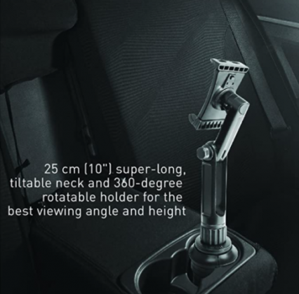 Macally Heavy Duty Tablet Holder for Car - Works as Cup Holder Tablet Mount or Phone Cup Holder - Fits Devices 3.5