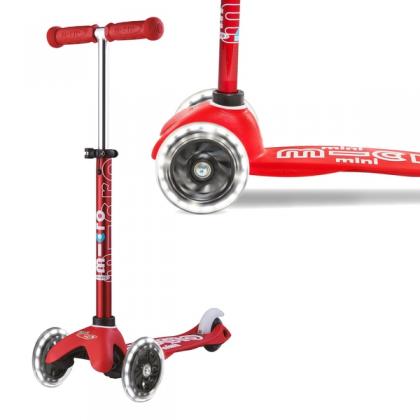 Mini Micro Deluxe LED Red Scooter